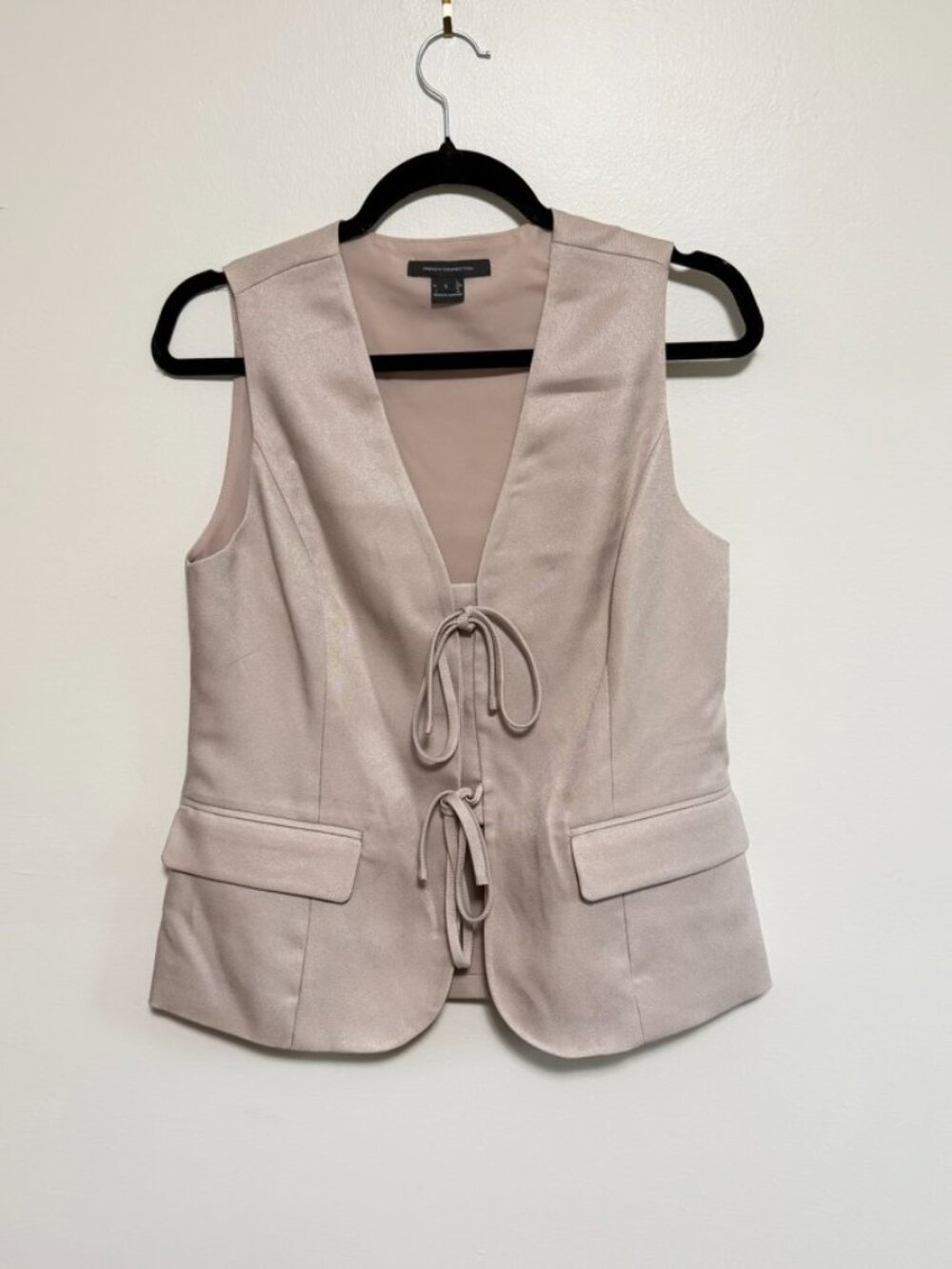 French Connection Front Tie Tailored Suiting Vest - Size Small - Picture 7 of 7
